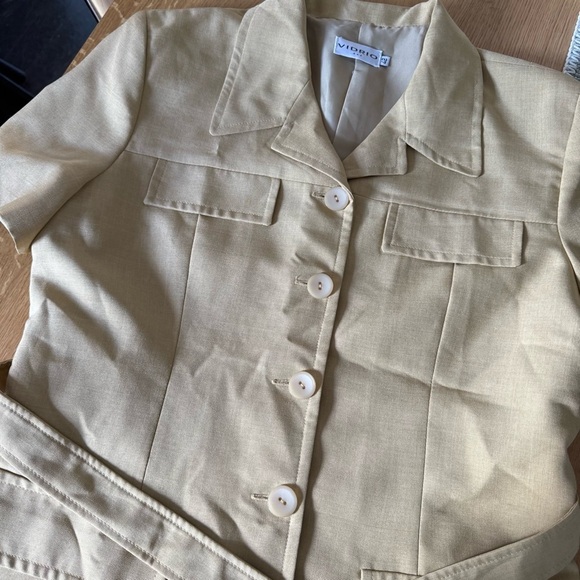 Vidrio Jackets & Blazers - Vidrio Beige Short-Sleeve Trench Top